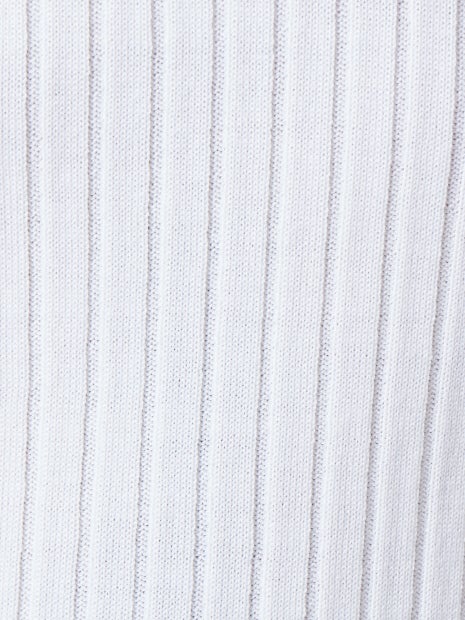 ワイドリブホールガーメントVネックニット