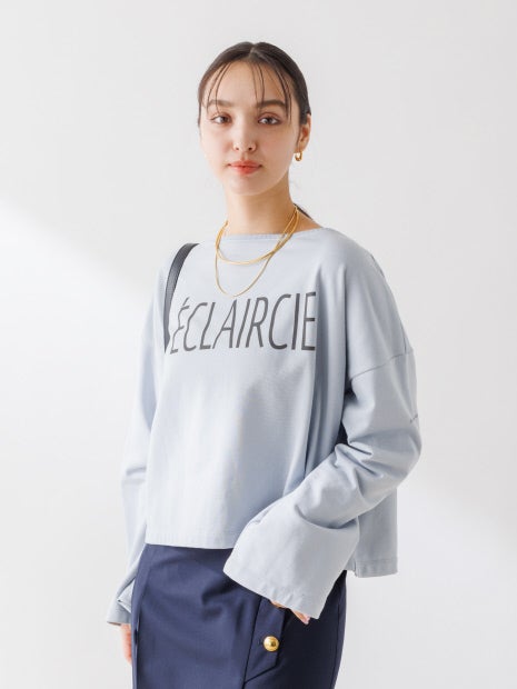 ショート丈 ロゴミニ裏毛ロンT