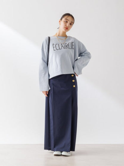 ショート丈 ロゴミニ裏毛ロンT