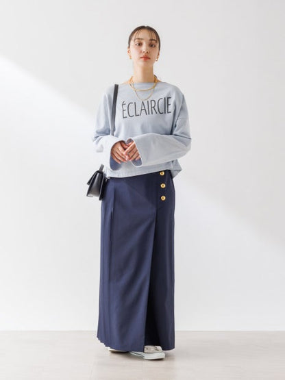 ショート丈 ロゴミニ裏毛ロンT