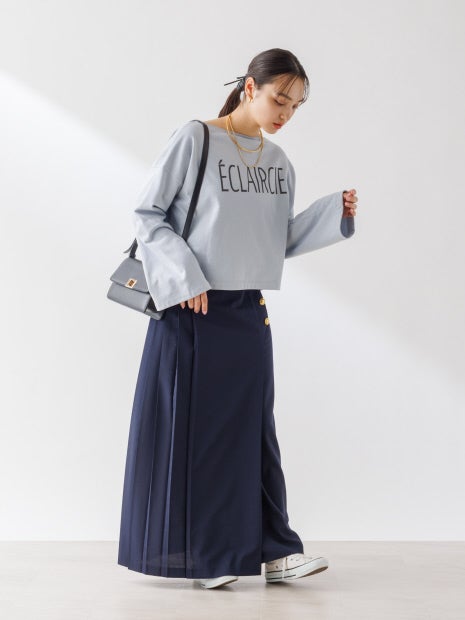 ショート丈 ロゴミニ裏毛ロンT