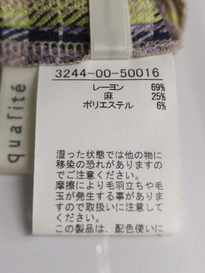 レーヨンリネンチェックパンツ