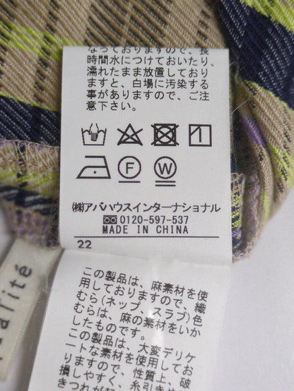 レーヨンリネンチェックパンツ