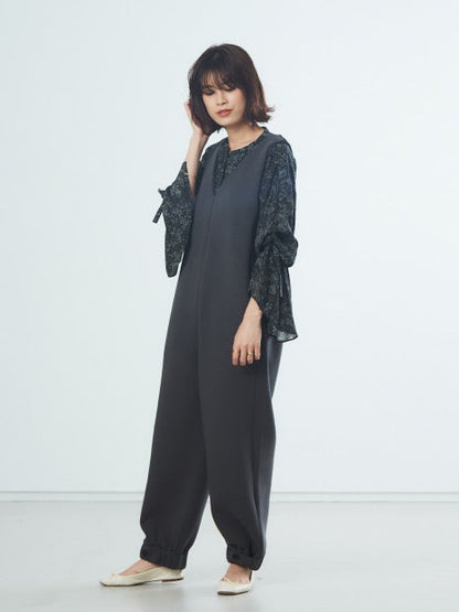 フラワーボリュームスリーブブラウス