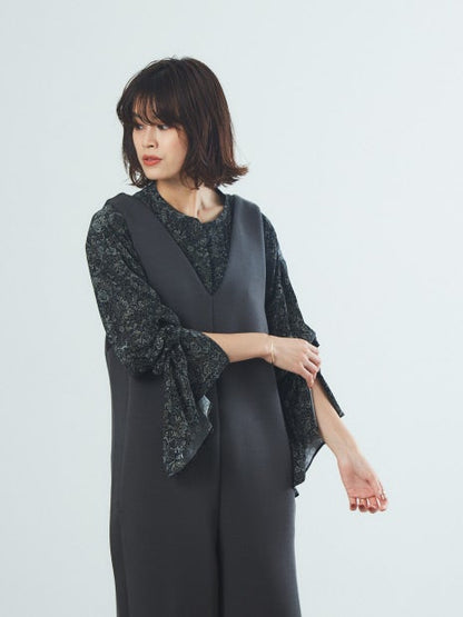 フラワーボリュームスリーブブラウス