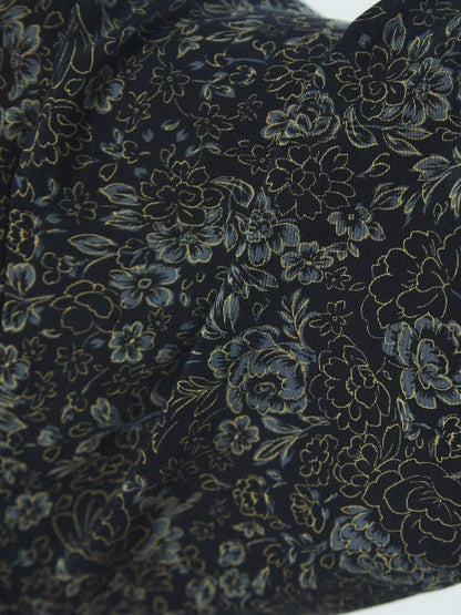 フラワーボリュームスリーブブラウス