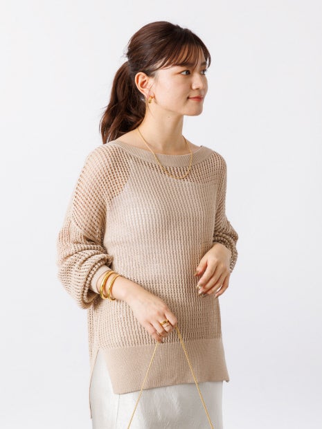 グリットメッシュニットプルオーバー