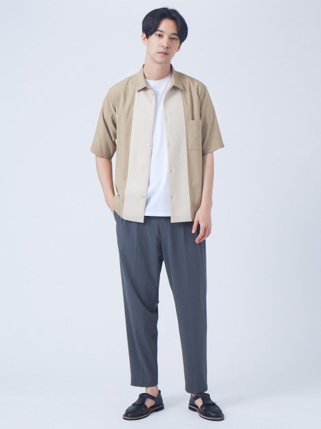EVALET T/C素材 ラッセル 半袖シャツ