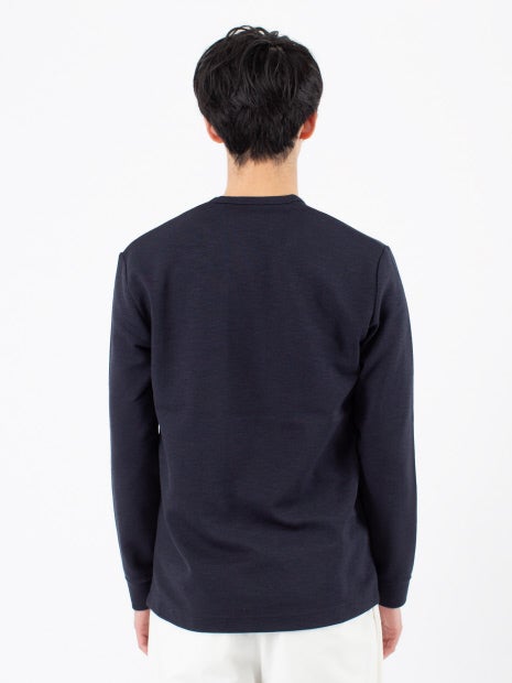 撚り杢ツイル Vネック 長袖 Tシャツ
