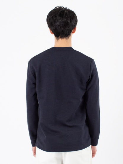 撚り杢ツイル Vネック 長袖 Tシャツ