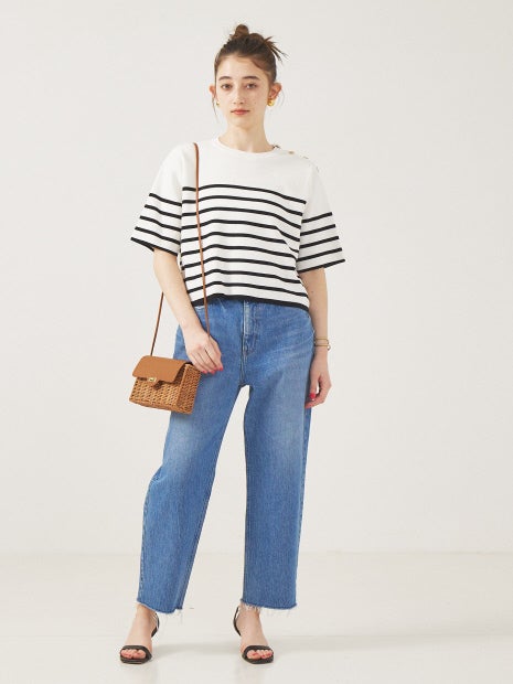 ショルダー釦ニット