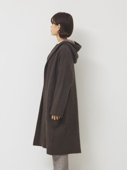 フォックス混接結ニットコート