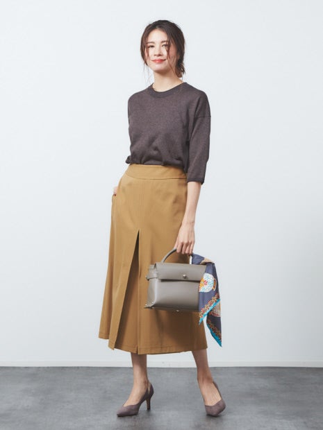 ストレッチボックスプリーツパンツ