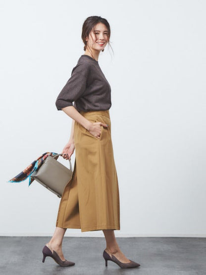 ストレッチボックスプリーツパンツ