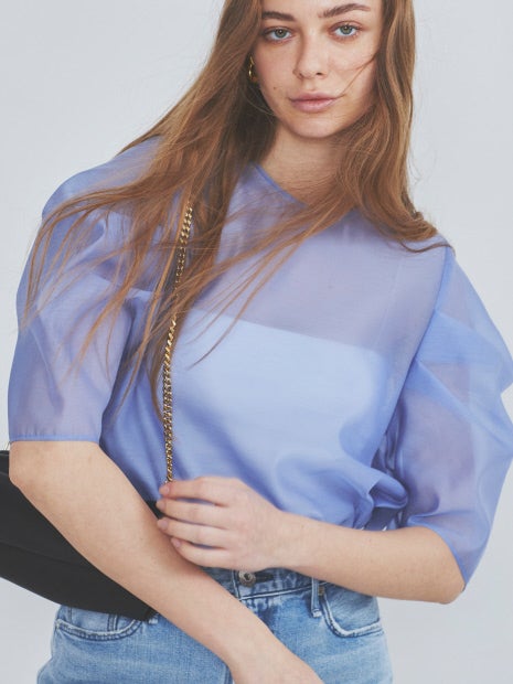 シアータックスリーブブラウス