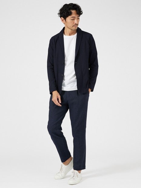 【MASCHILE】チェック リンクス ニット ショールジャケット