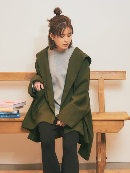 フーディーミドル丈コート