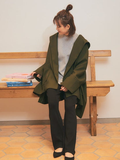 フーディーミドル丈コート