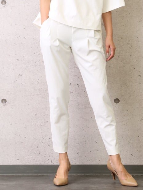 2WAYストレッチタックパンツ【off white/black】【GOOD LUCK PANTS】