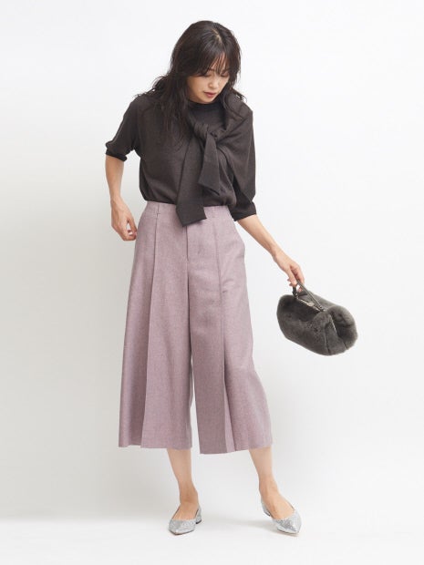 【GOOD LUCK PANTS】《Oggi10月号掲載》リサイクルウールツイードパンツ