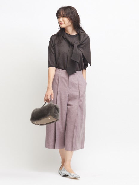 【GOOD LUCK PANTS】《Oggi10月号掲載》リサイクルウールツイードパンツ