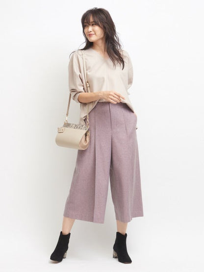 【GOOD LUCK PANTS】《Oggi10月号掲載》リサイクルウールツイードパンツ