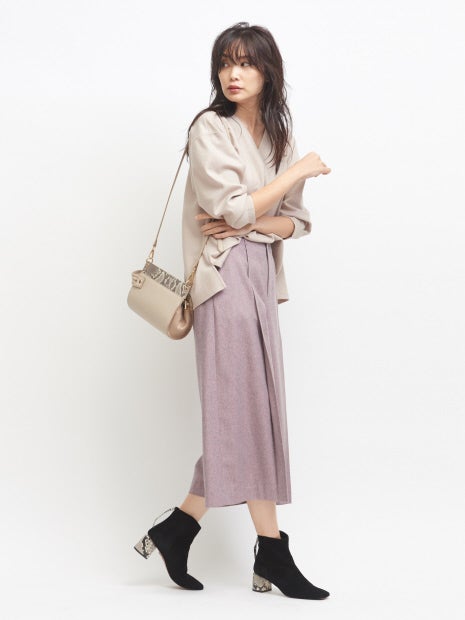 【GOOD LUCK PANTS】《Oggi10月号掲載》リサイクルウールツイードパンツ