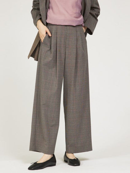 【セットアップ対応】グレンチェックタックワイドパンツ