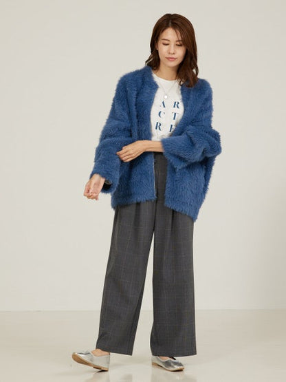 【セットアップ対応】グレンチェックタックワイドパンツ