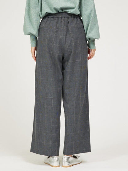 【セットアップ対応】グレンチェックタックワイドパンツ