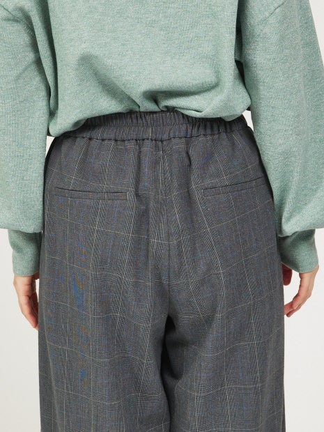 【セットアップ対応】グレンチェックタックワイドパンツ