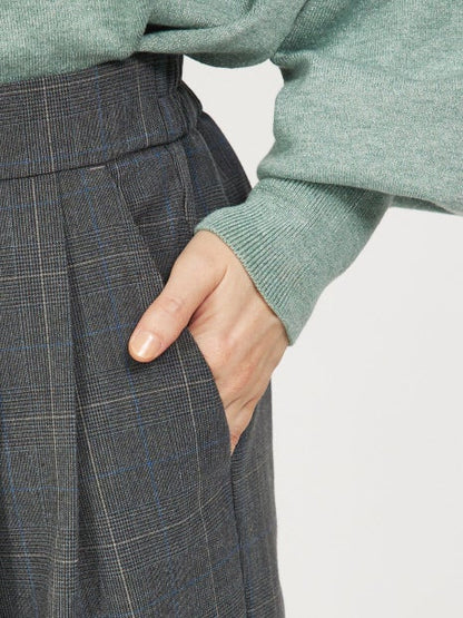 【セットアップ対応】グレンチェックタックワイドパンツ