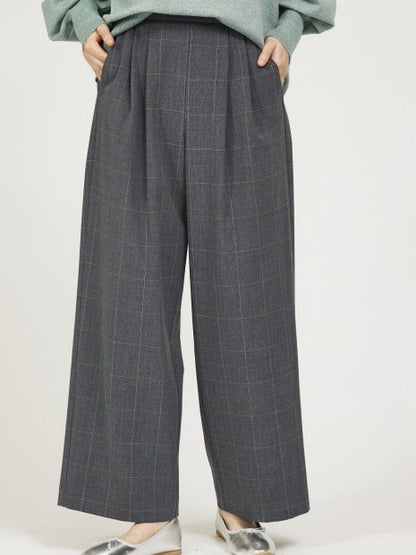 【セットアップ対応】グレンチェックタックワイドパンツ