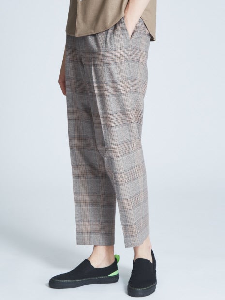 ブークレーグレンチェックリラックスパンツ