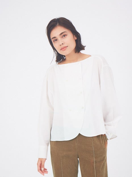 ダブルボタンシャツ