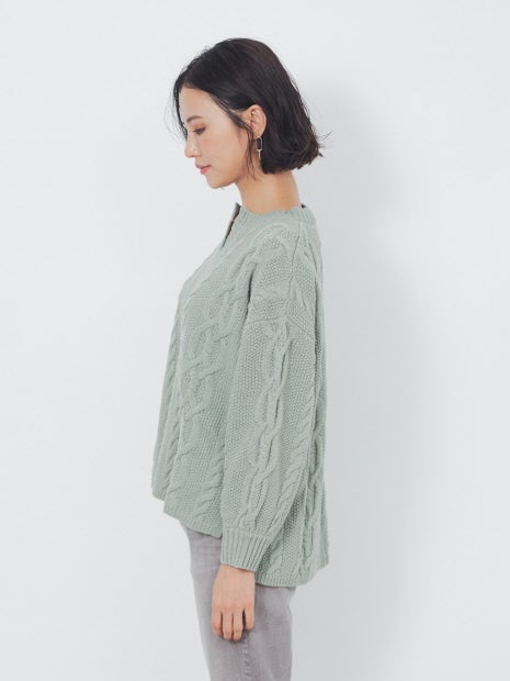 ecru ケーブルプルオーバー