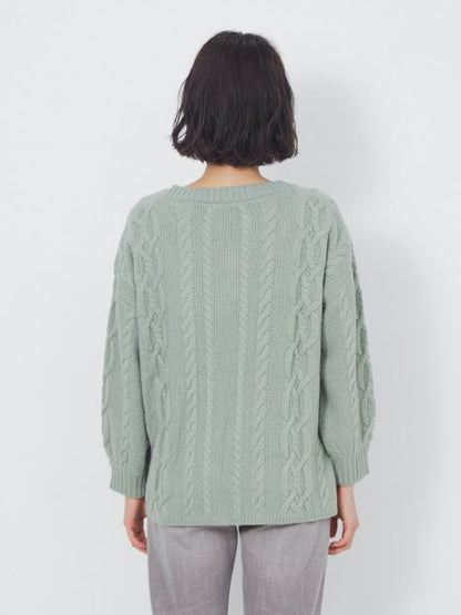 ecru ケーブルプルオーバー