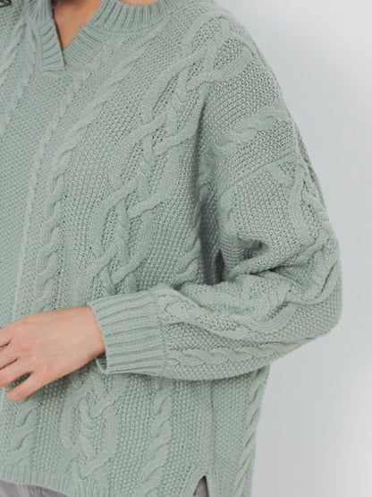 ecru ケーブルプルオーバー