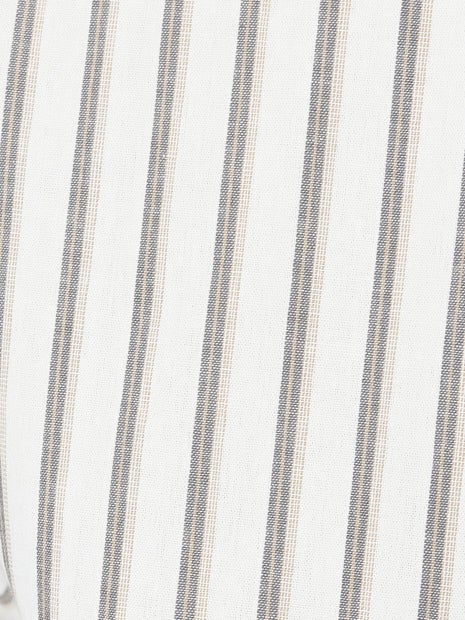 ナチュラル コットン バンドカラー ストライプ シャツ