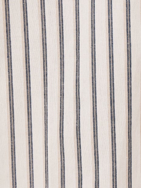 ナチュラル コットン バンドカラー ストライプ シャツ