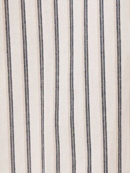 ナチュラル コットン バンドカラー ストライプ シャツ