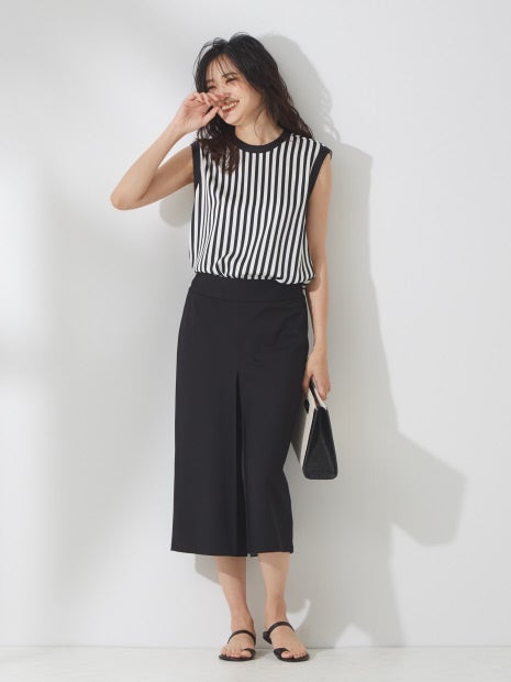 ストレッチボックスプリーツパンツ