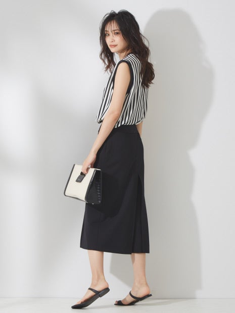 ストレッチボックスプリーツパンツ