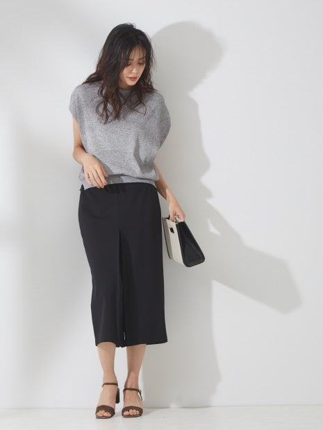 ストレッチボックスプリーツパンツ