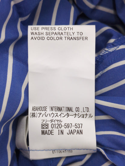 ストライプ袖プリーツシャツ