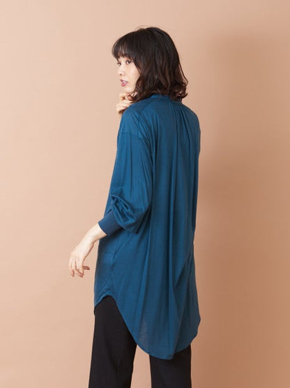キーネックバックギャザーカットソー