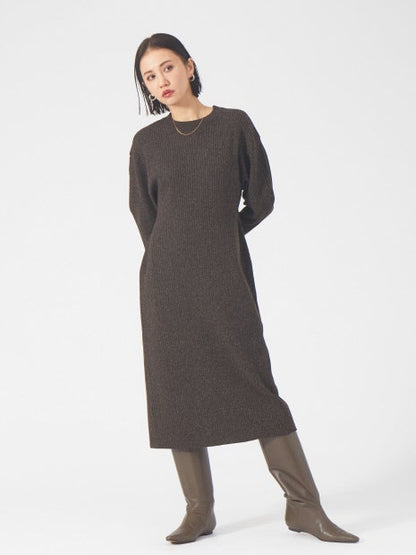 カラーメランジニットワンピース