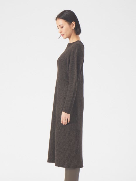 カラーメランジニットワンピース