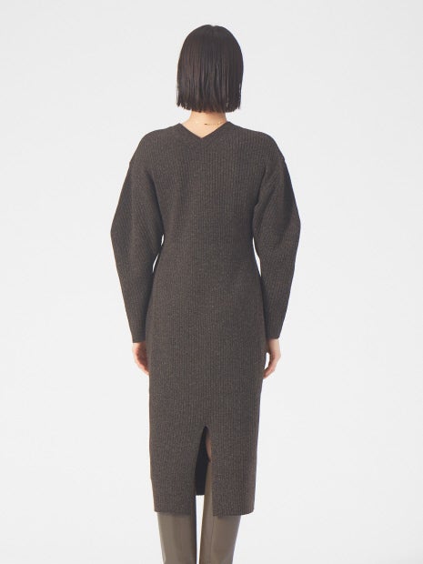 カラーメランジニットワンピース