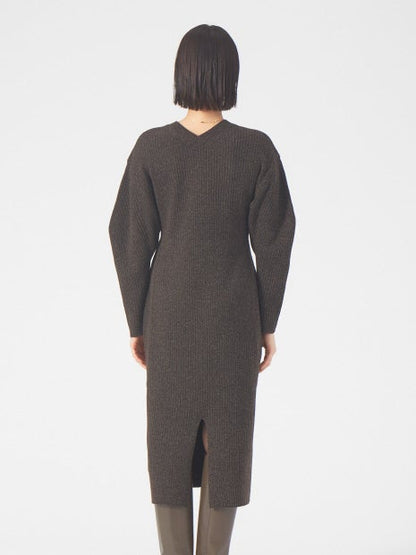 カラーメランジニットワンピース